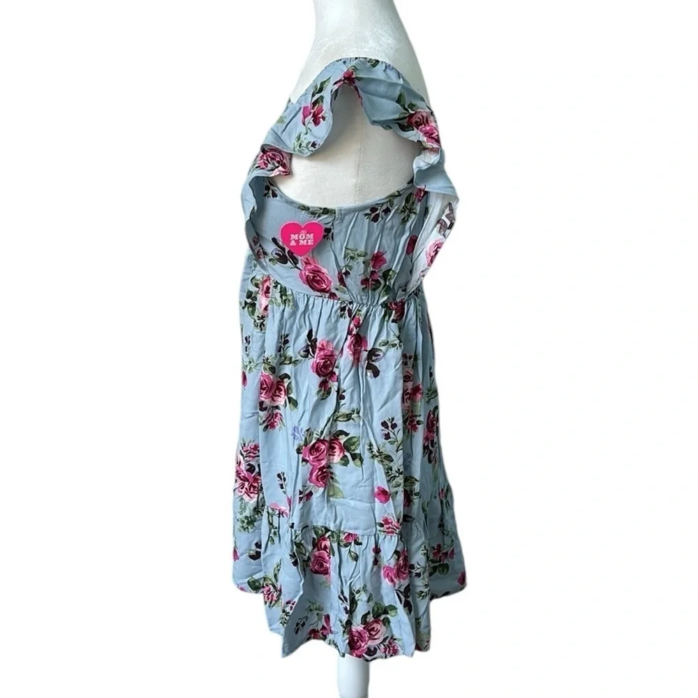 The Children's Place Girls Mommy And Me Floral Tiered Dress Blue Size 16 XXL NWT